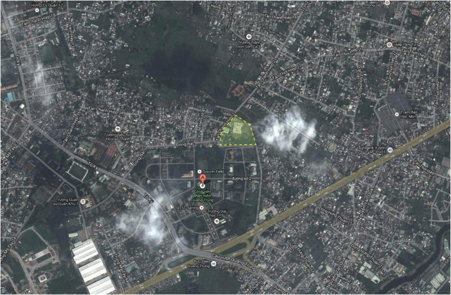 Vị trí dự án căn hộ Hưng Ngân Garden nhìn từ vệ tinh